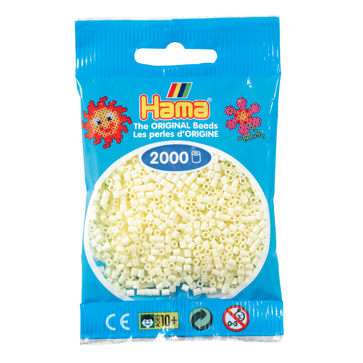 Sachet 2000 Mini perles Hama - crème - 50102