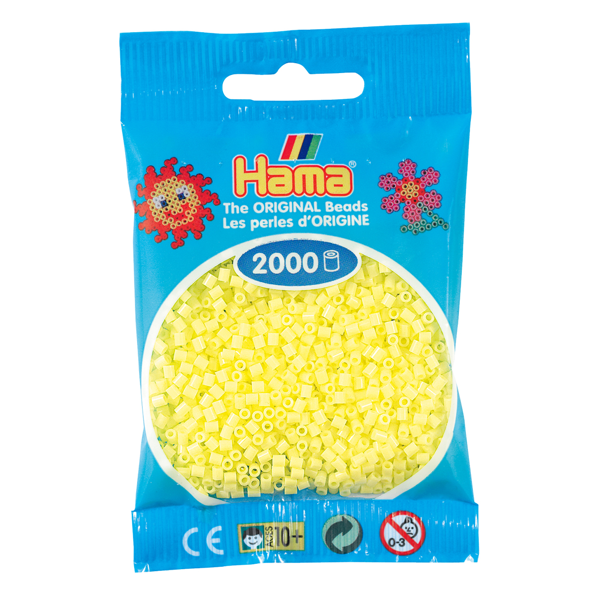Sachet 2000 Mini perles Hama - jaune pastel - 50143