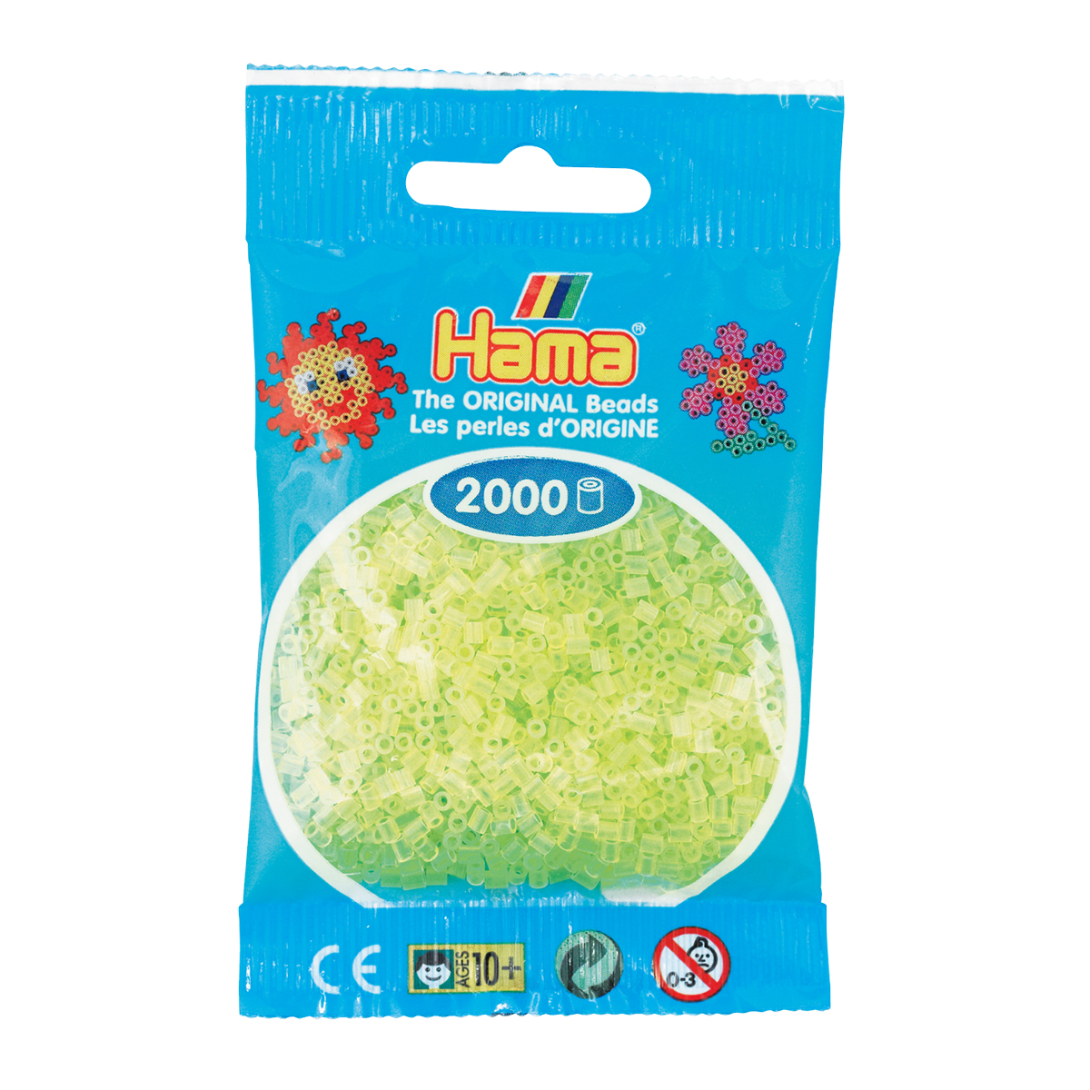 Sachet 2000 Mini perles Hama - jaune néon - 50134