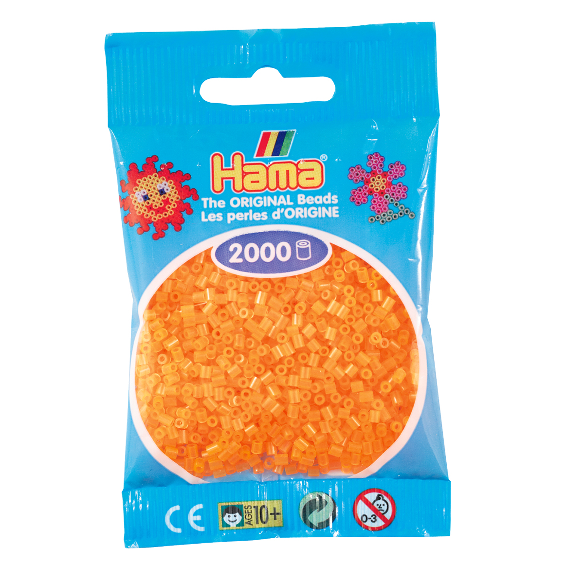 Sachet 2000 Mini perles Hama - orange néon - 50138