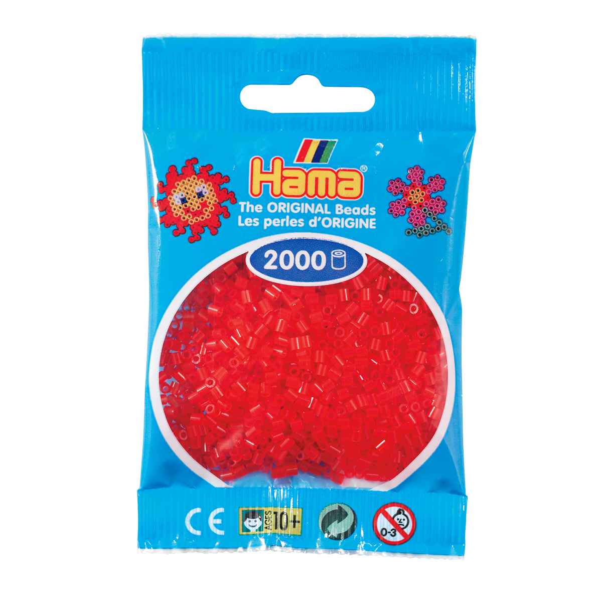 Sachet 2000 Mini perles Hama - rouge transparent - 50113