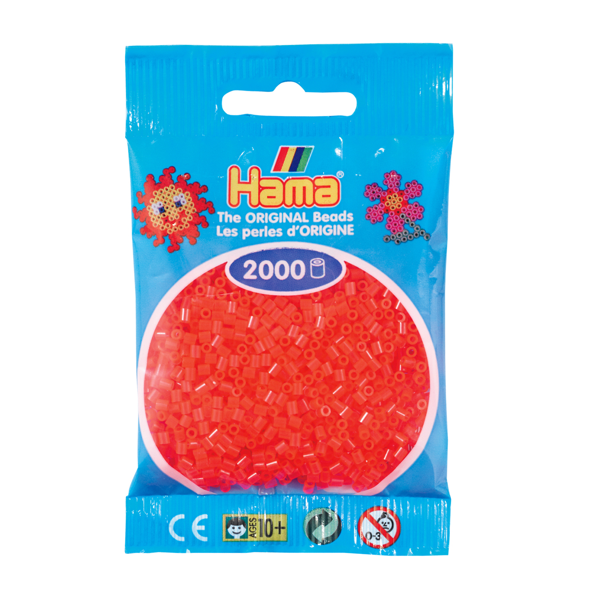 Sachet 2000 Mini perles Hama - rouge néon - 50135
