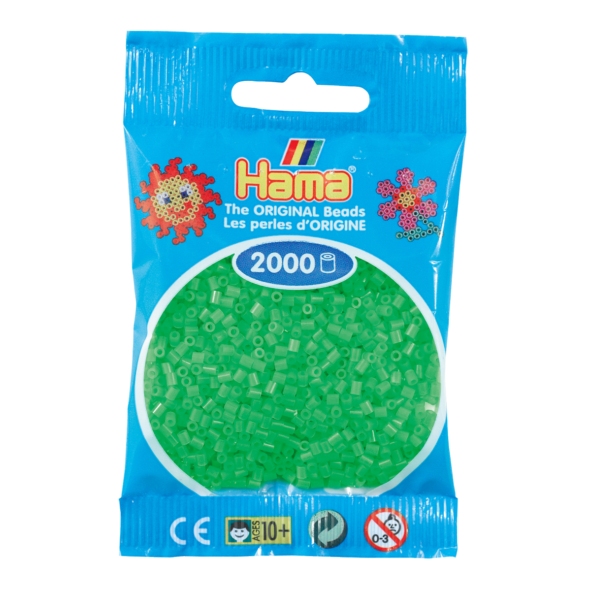 Sachet 2000 Mini perles Hama - vert fluorescent - 50142
