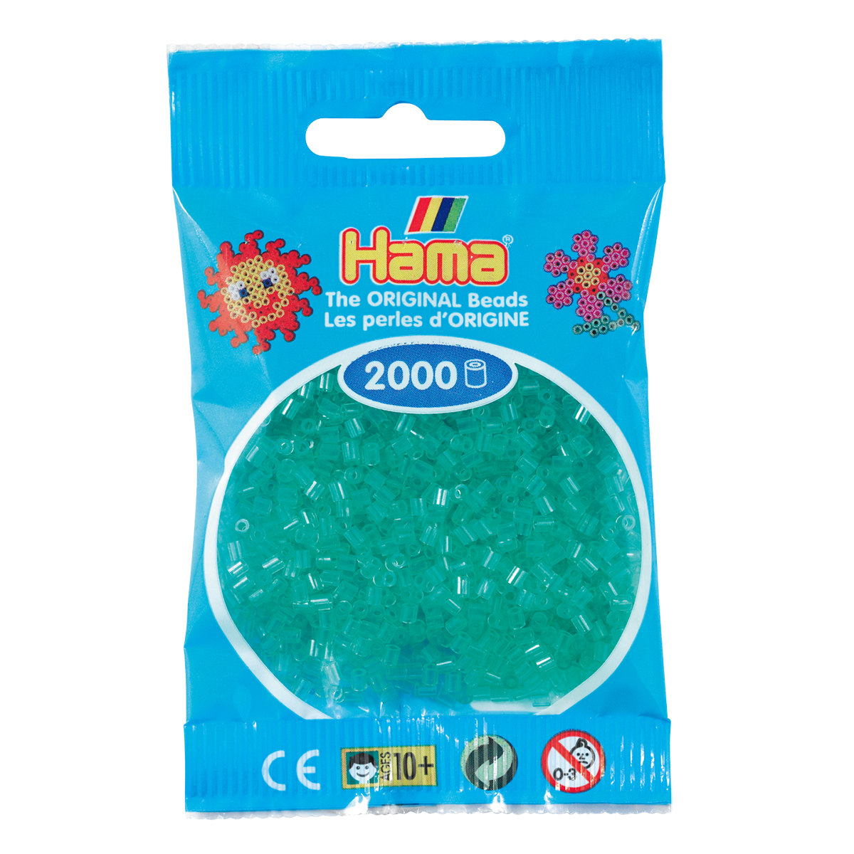Sachet 2000 Mini perles Hama - vert transparent - 50116