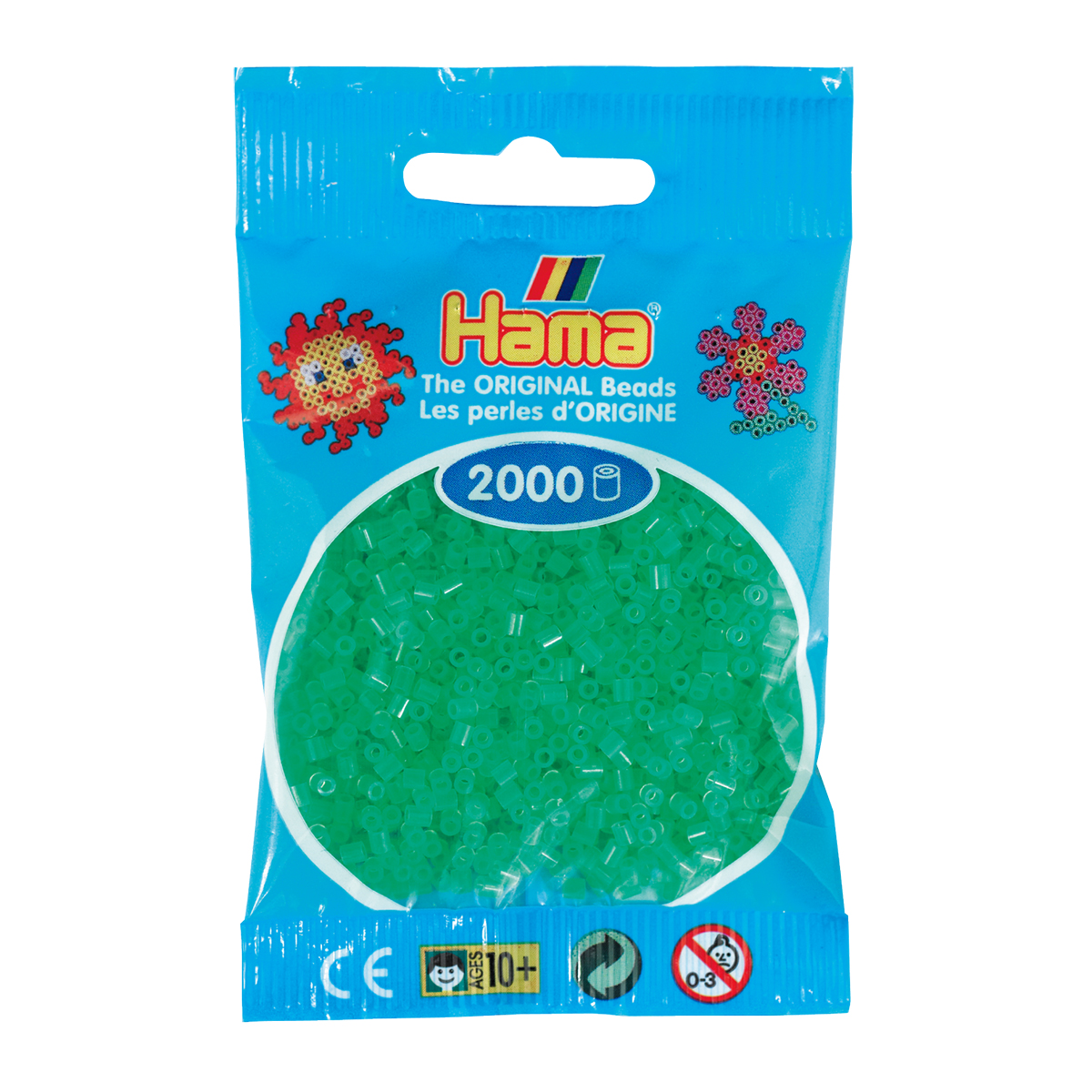 Sachet 2000 Mini perles Hama - vert néon - 50137