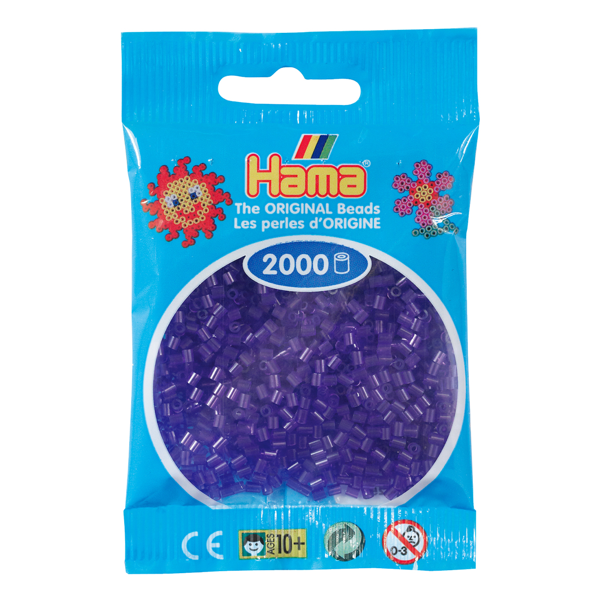 Sachet 2000 Mini perles Hama - violet transparent - 50124