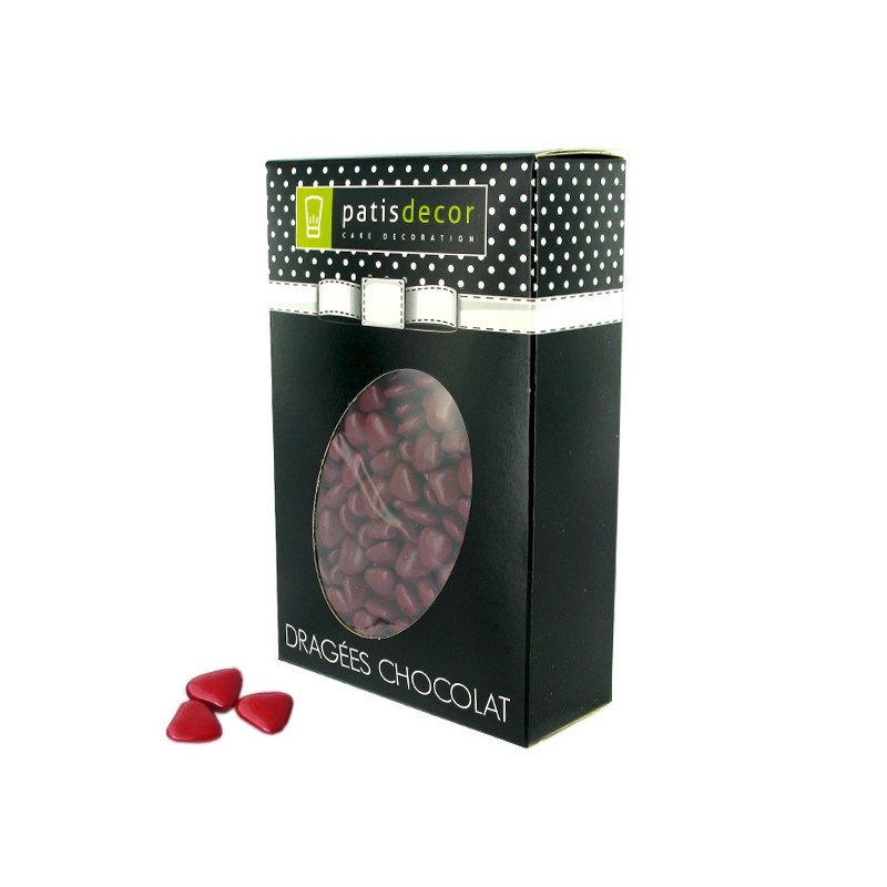 Mini-coeurs chocolat bordeaux - 500g - Patisdécor