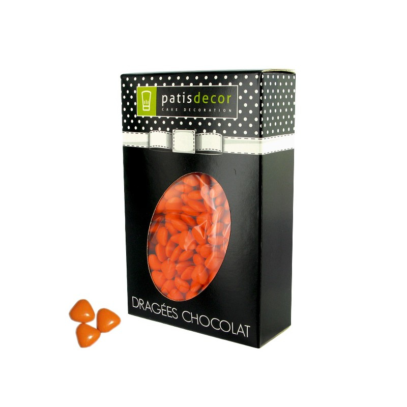 Mini-coeurs chocolat capucine - 500g - Patisdécor