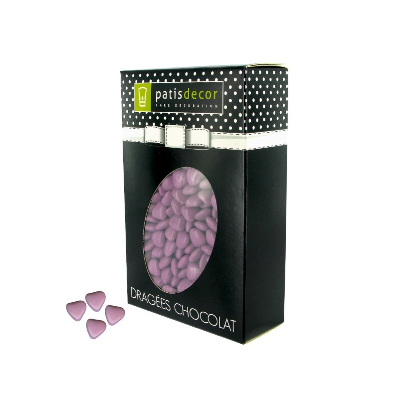 Mini-coeurs chocolat lilas - 500g - Patisdécor