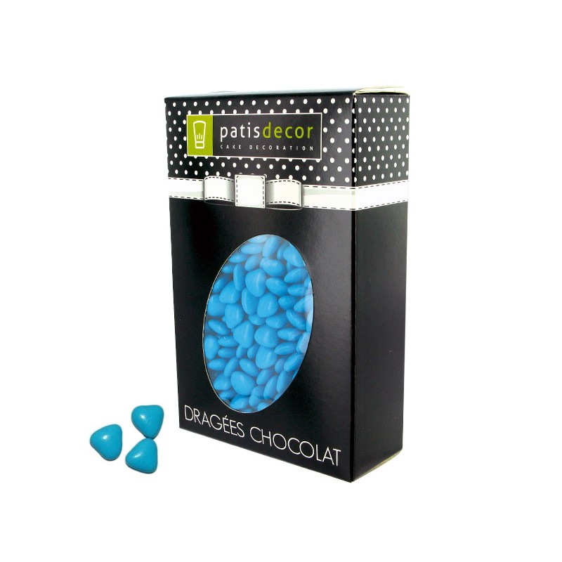 Mini-coeurs chocolat turquoise - 500g - Patisdécor