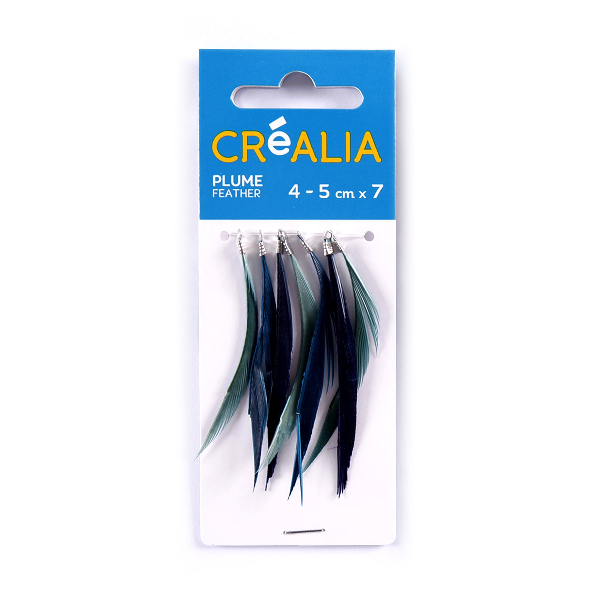 7 minis plumettes - bleu clair, vert et bleu foncé - Créalia