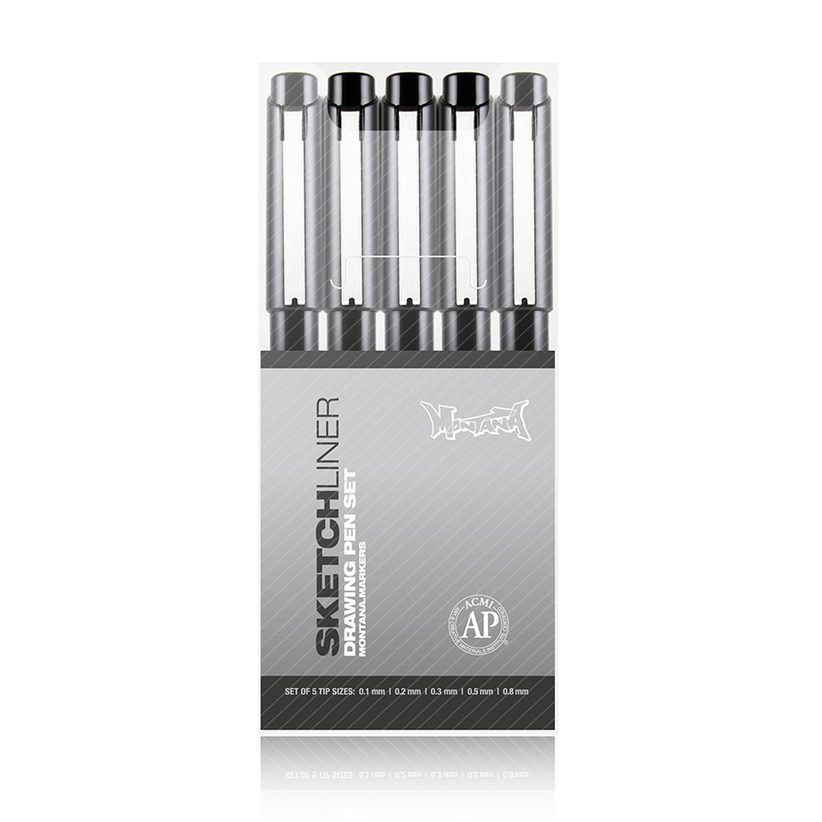 Jeu de 5 Feutres noirs - Montana