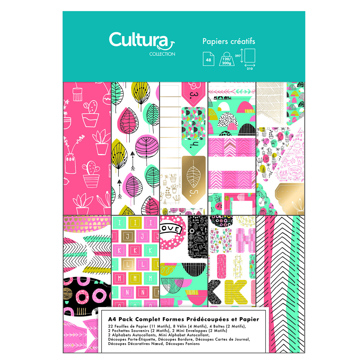 Pack complet - formes prédécoupées et papier - A4