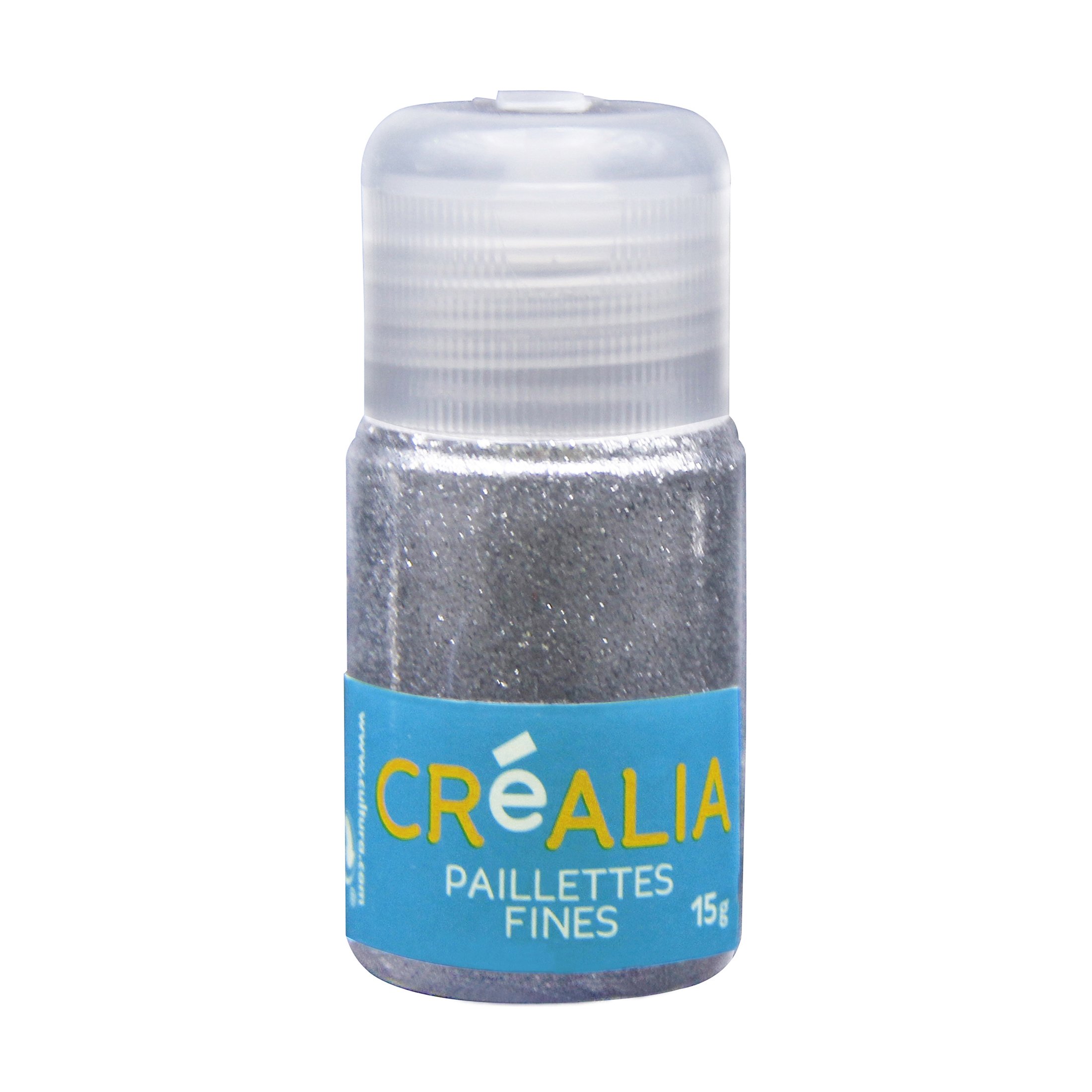 Poudre de paillettes en flacon - argent - Créalia