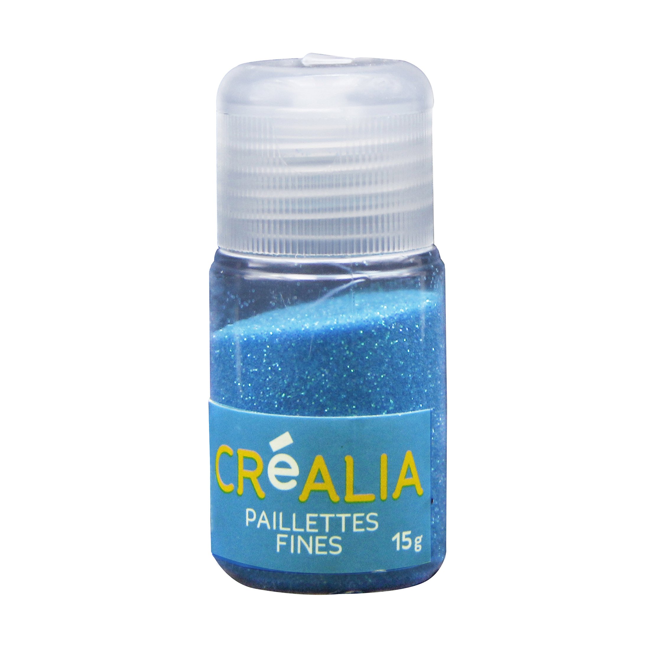 Poudre de paillettes en flacon -Bleu fluo - Créalia - Créalia