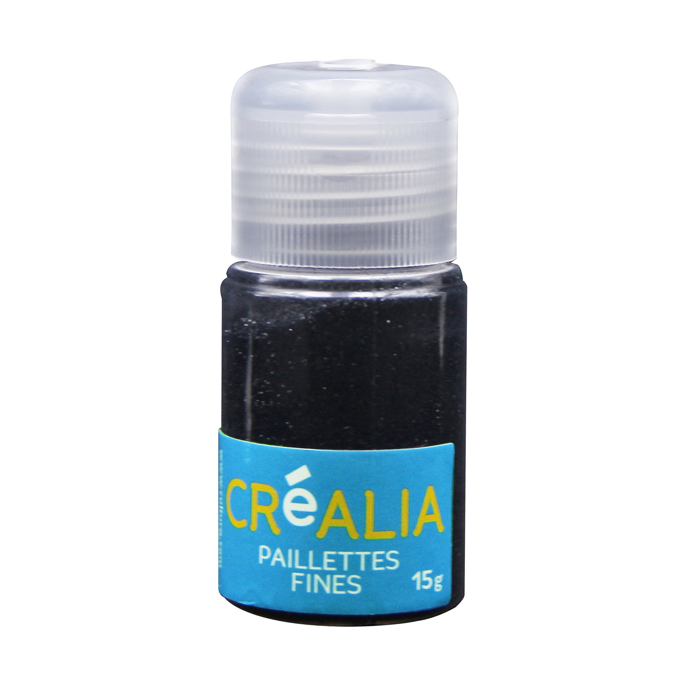 Poudre de paillettes en flacon - noir - Créalia