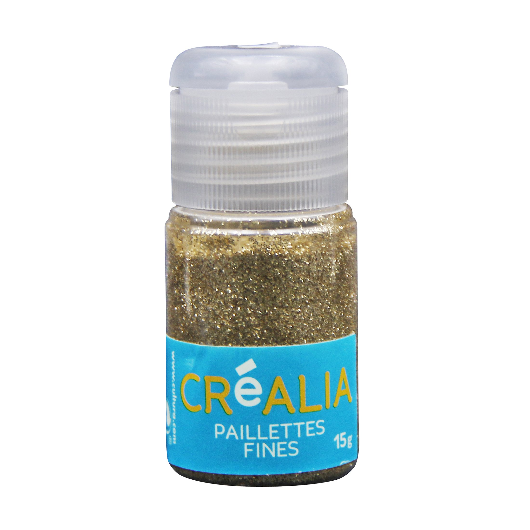 Poudre de paillettes en flacon - or jaune - Créalia