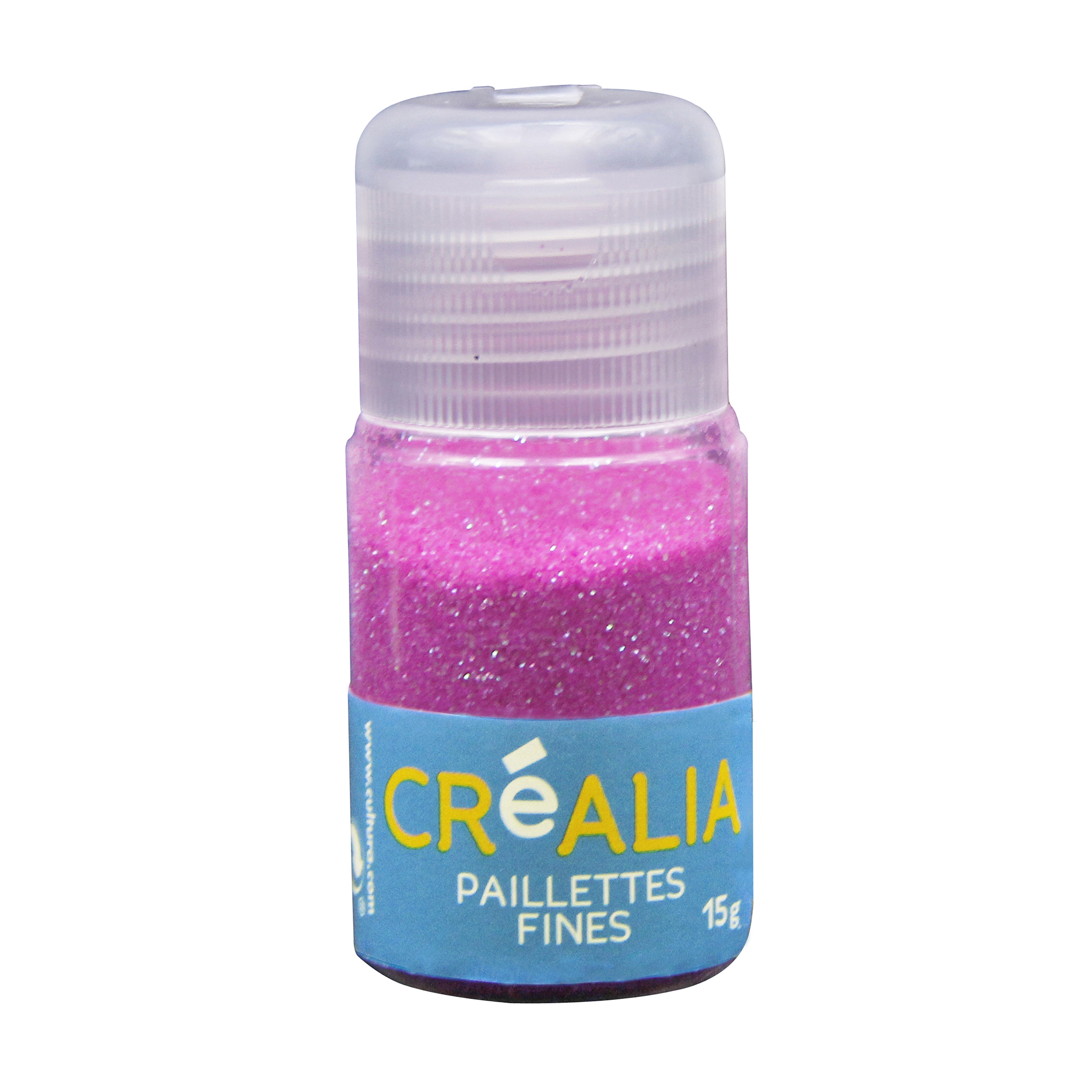 Poudre de paillettes en flacon - rose fluo - Créalia