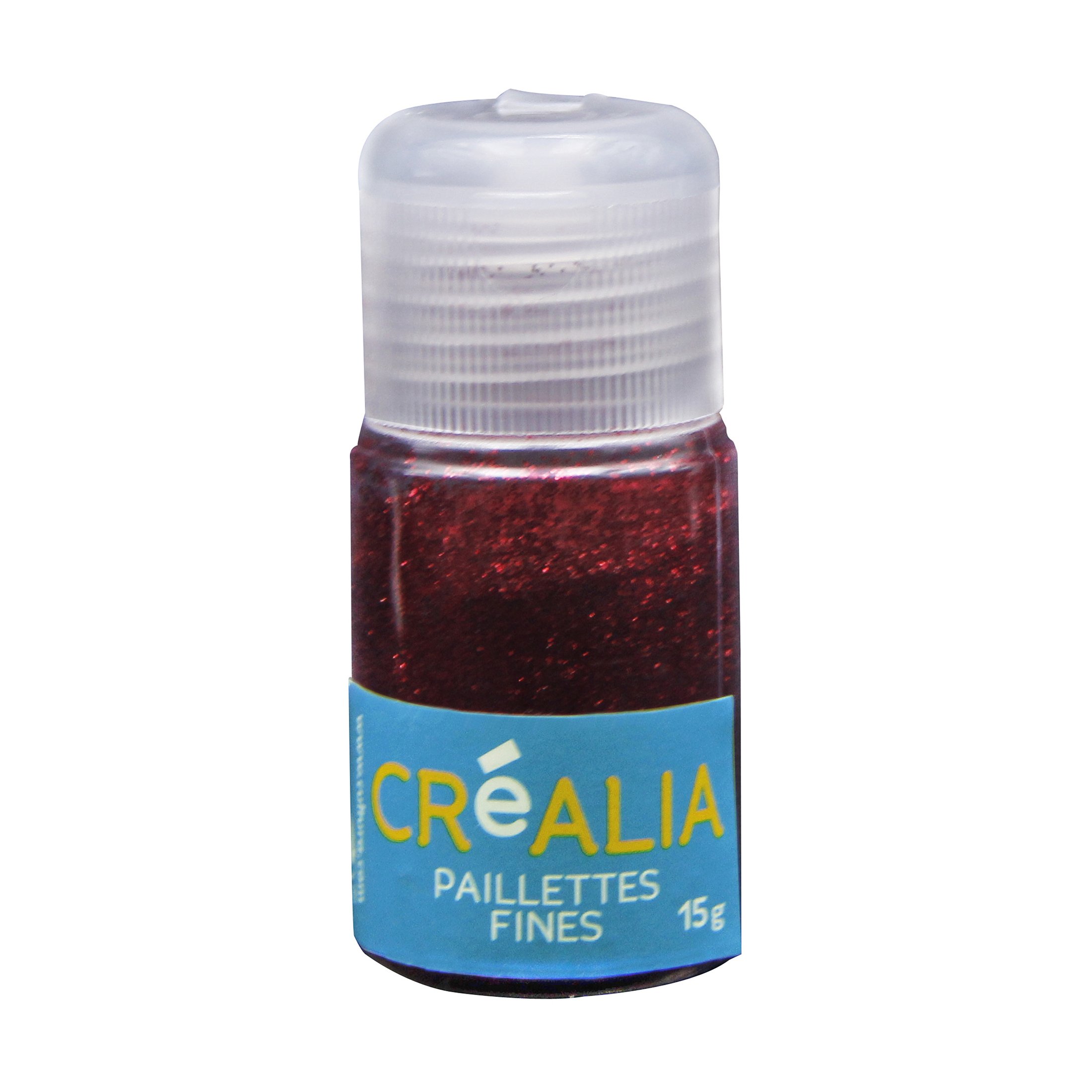 Poudre de paillettes en flacon - rouge vif - Créalia - Créalia
