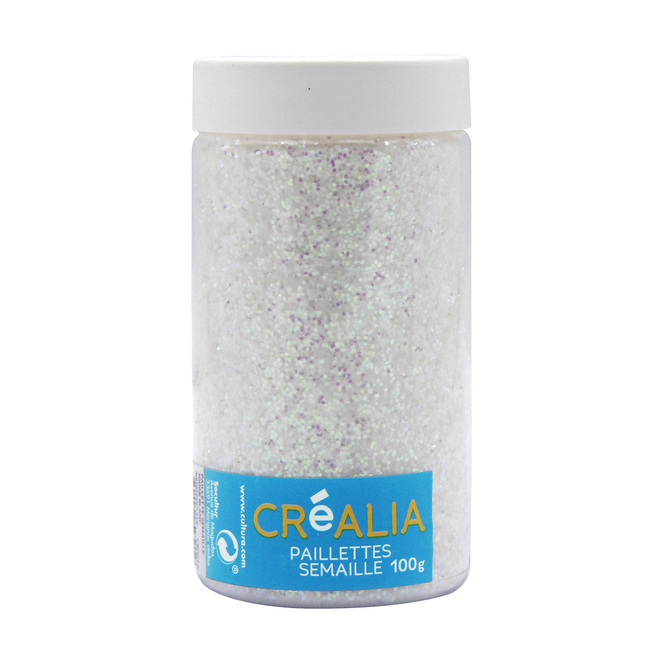 Paillettes semaille 100g - blanc irisé - Créalia