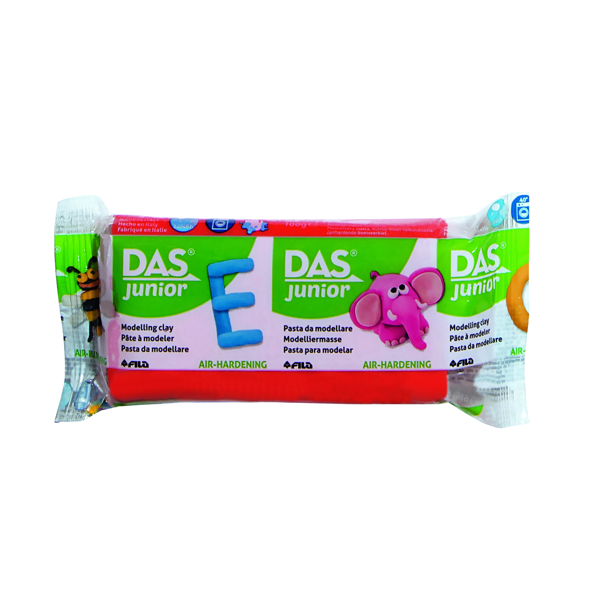 Pain de pâte auto-durcissante DAS junior - Rouge - 100g