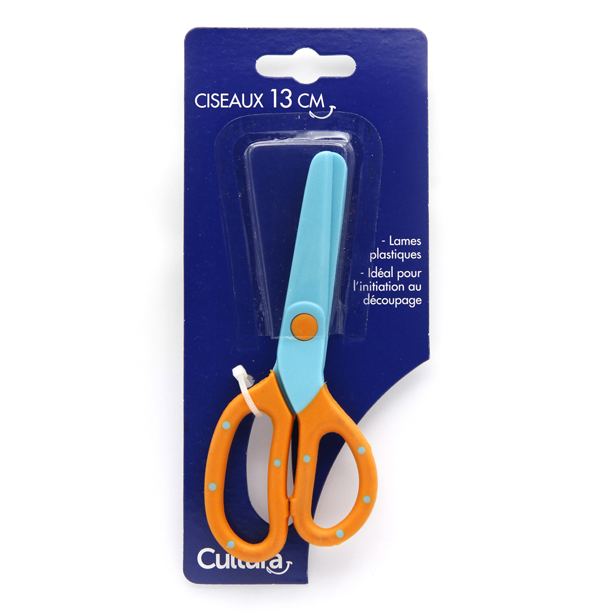 Ciseaux en plastique pour droitiers - 13 cm - Cultura