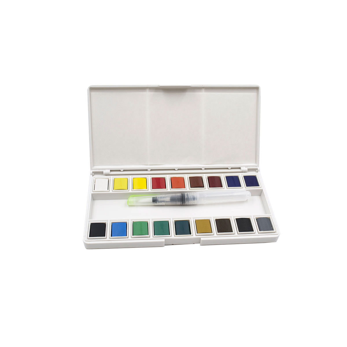 Boite de peinture aquarelle 18 1/2 godets d'aquarelle + 1 pinceau réservoir. - Monali