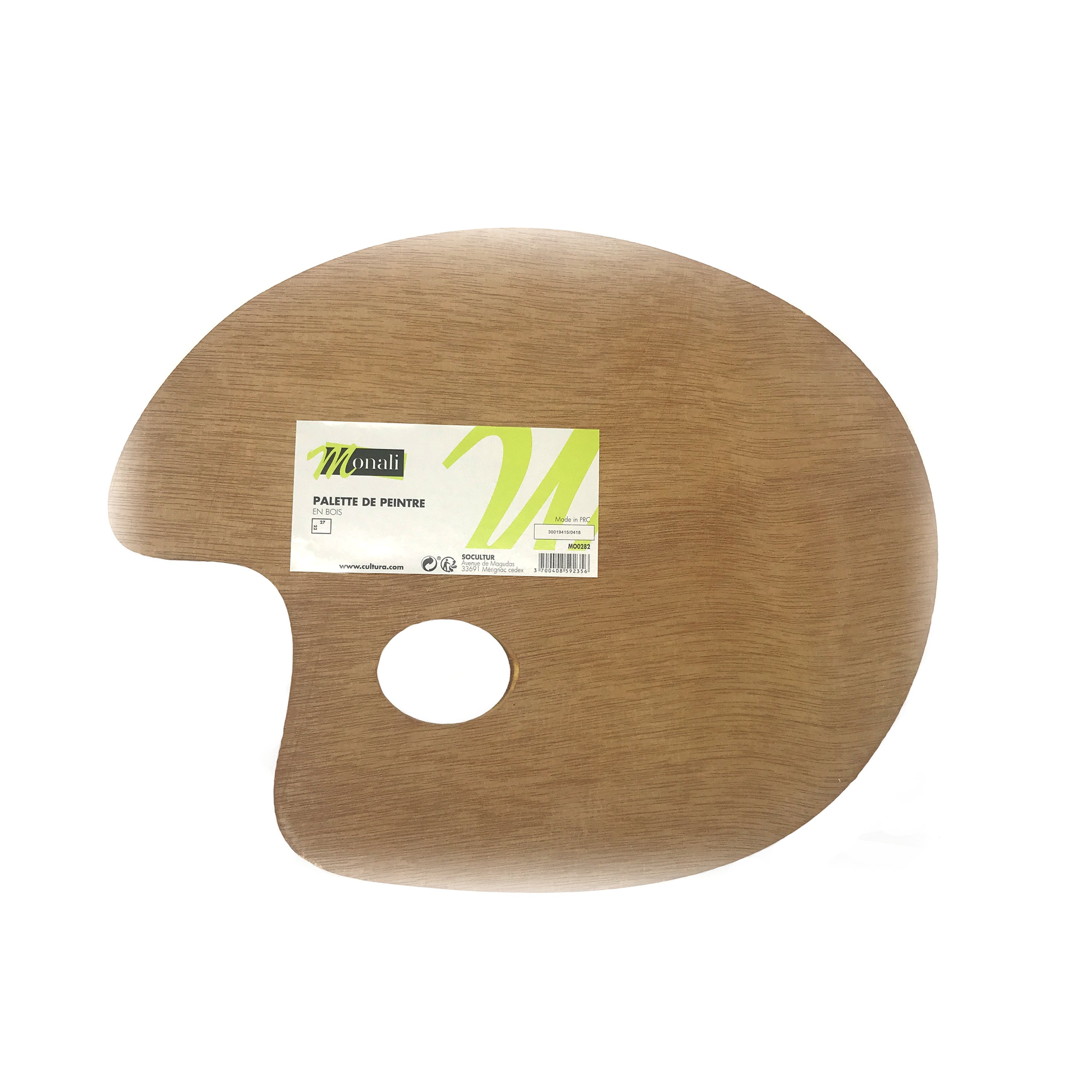 Palette bois ovale - 27 x 22 cm - Monali