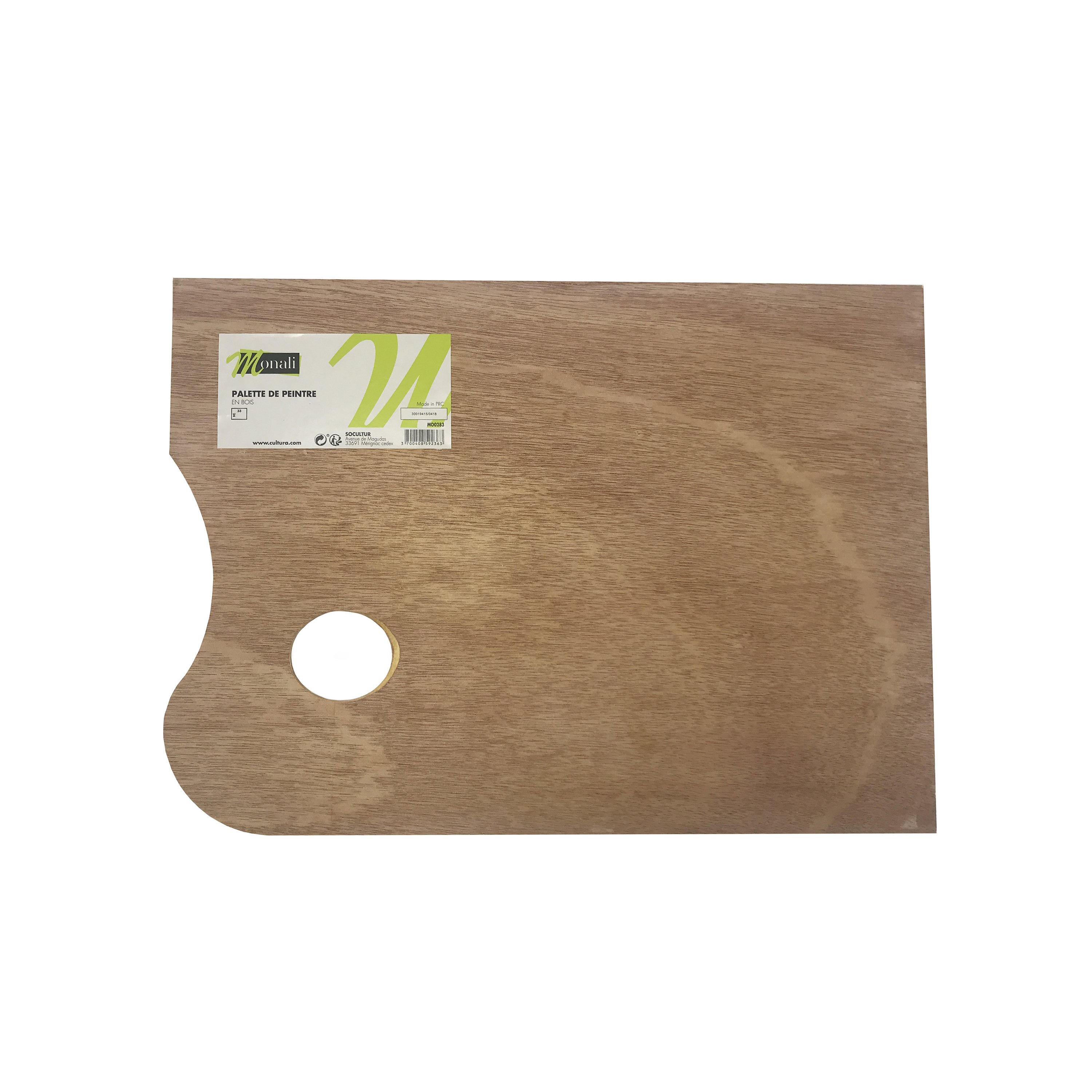 Palette bois rectangle - 33 x 24 cm - Monali