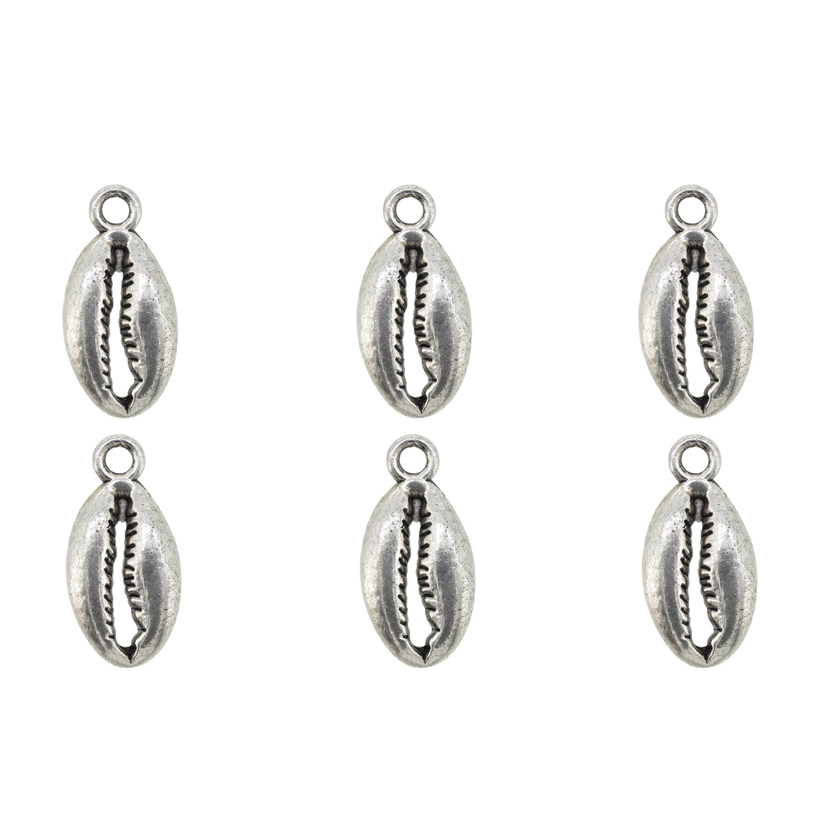 6 pampilles métal - coquillage 