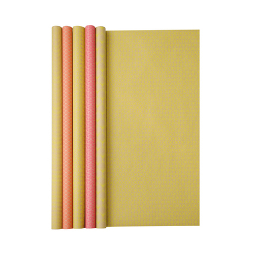 1 rouleau de papier cadeau kraft - Neon - Designs aléatoires - 0,7 x 2 m