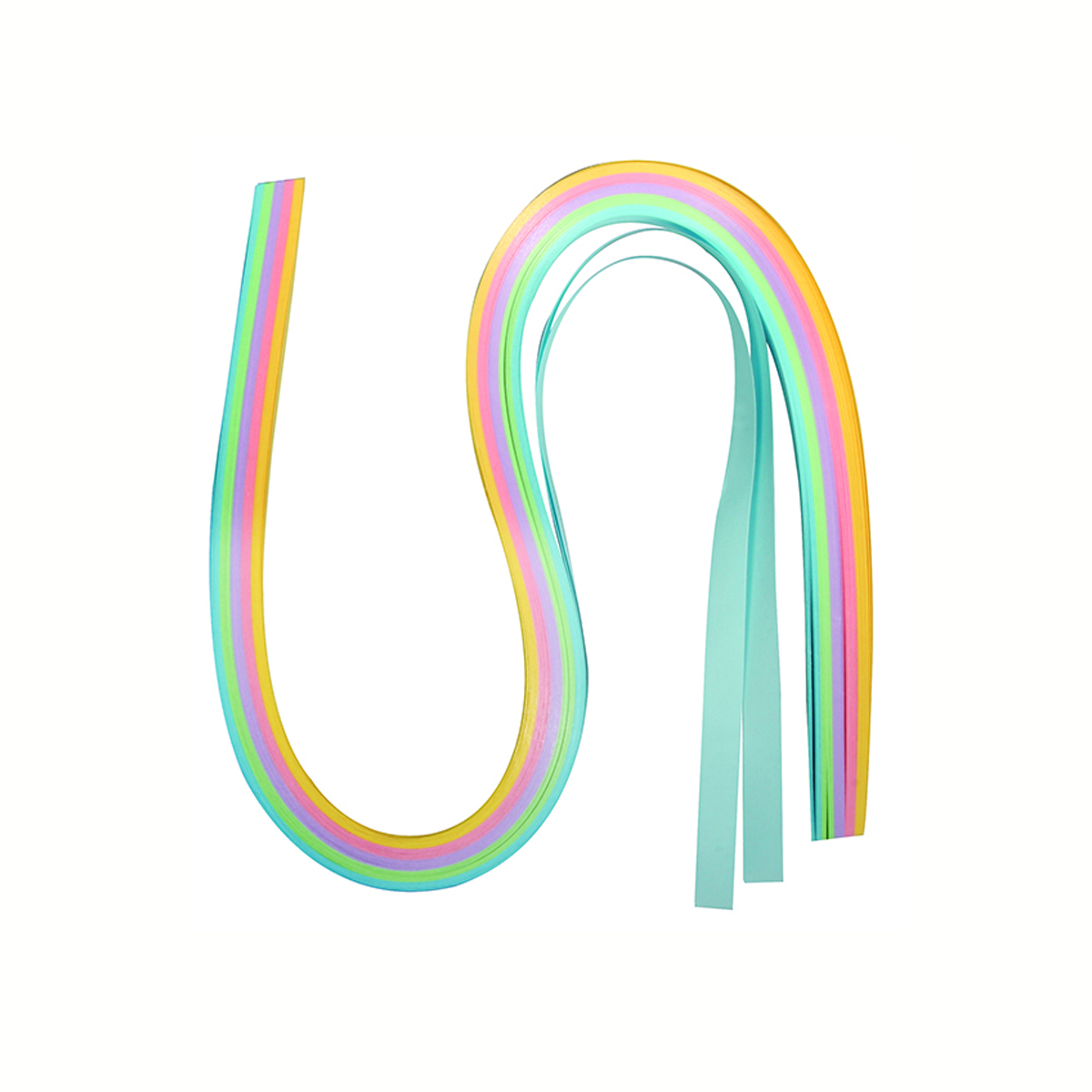 100 bandes de papier pastel - quilling - 50x0,9 cm