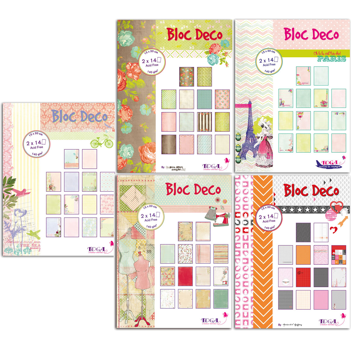 5 Blocs Deco - 15 x 20 cm