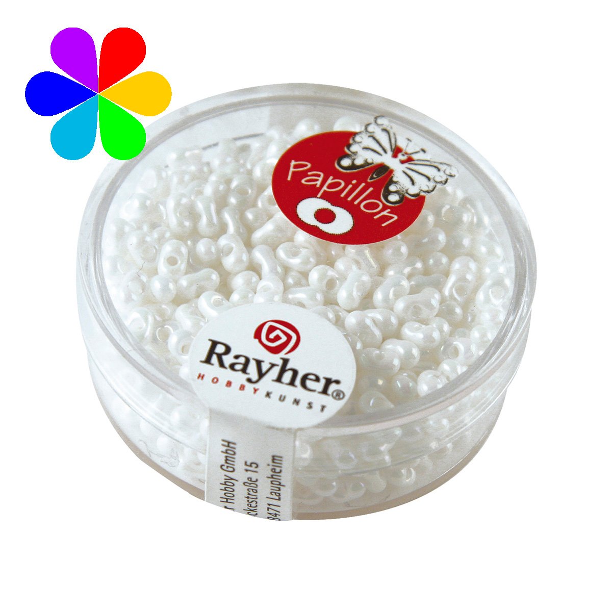 Perles rocailles papillon - aurore boréale 2x4 mm