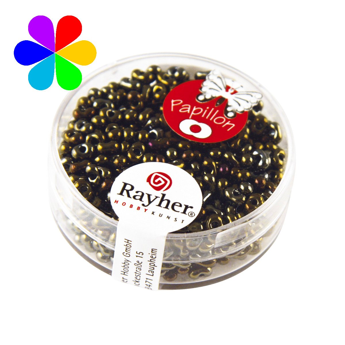 Perles rocailles papillon - cuivre 2x4 mm