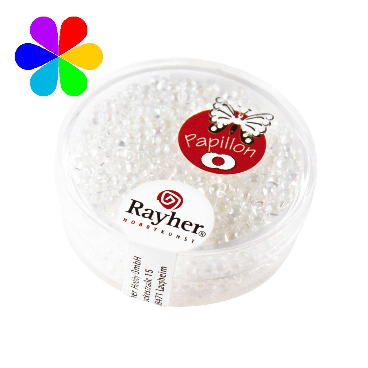 Perles rocailles papillon - irisé 2x4 mm