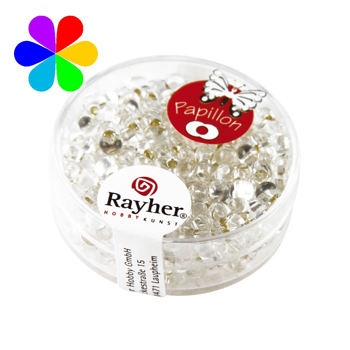 Perles rocailles papillon - cristal 3.2x6.5 mm