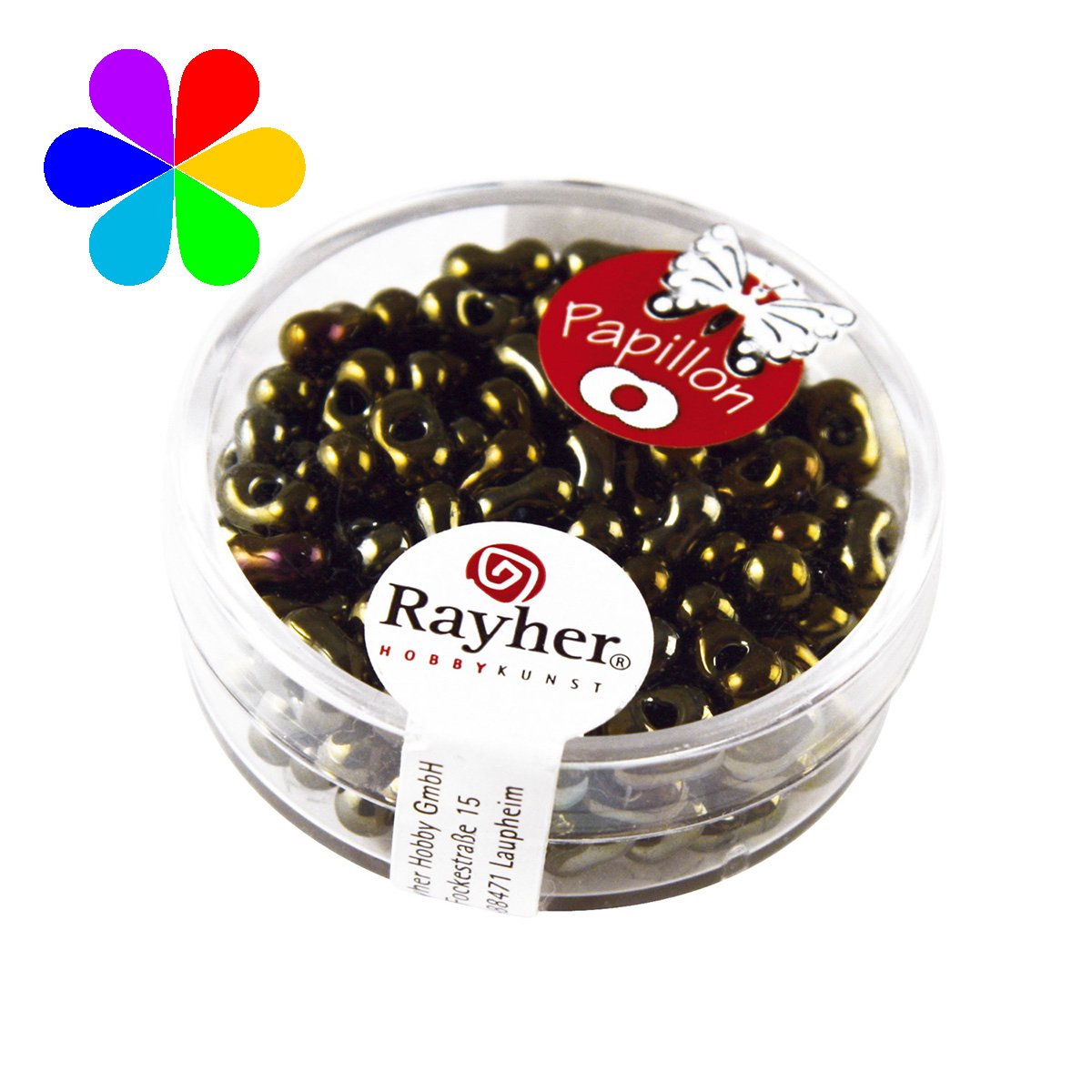 Perles rocailles papillon - cuivre 3.2x6.5 mm