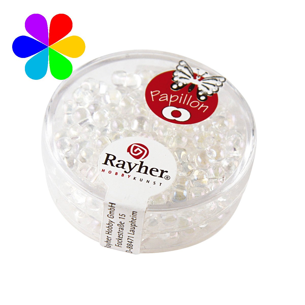 Perles rocailles papillon - irisé 3.2x6.5 mm