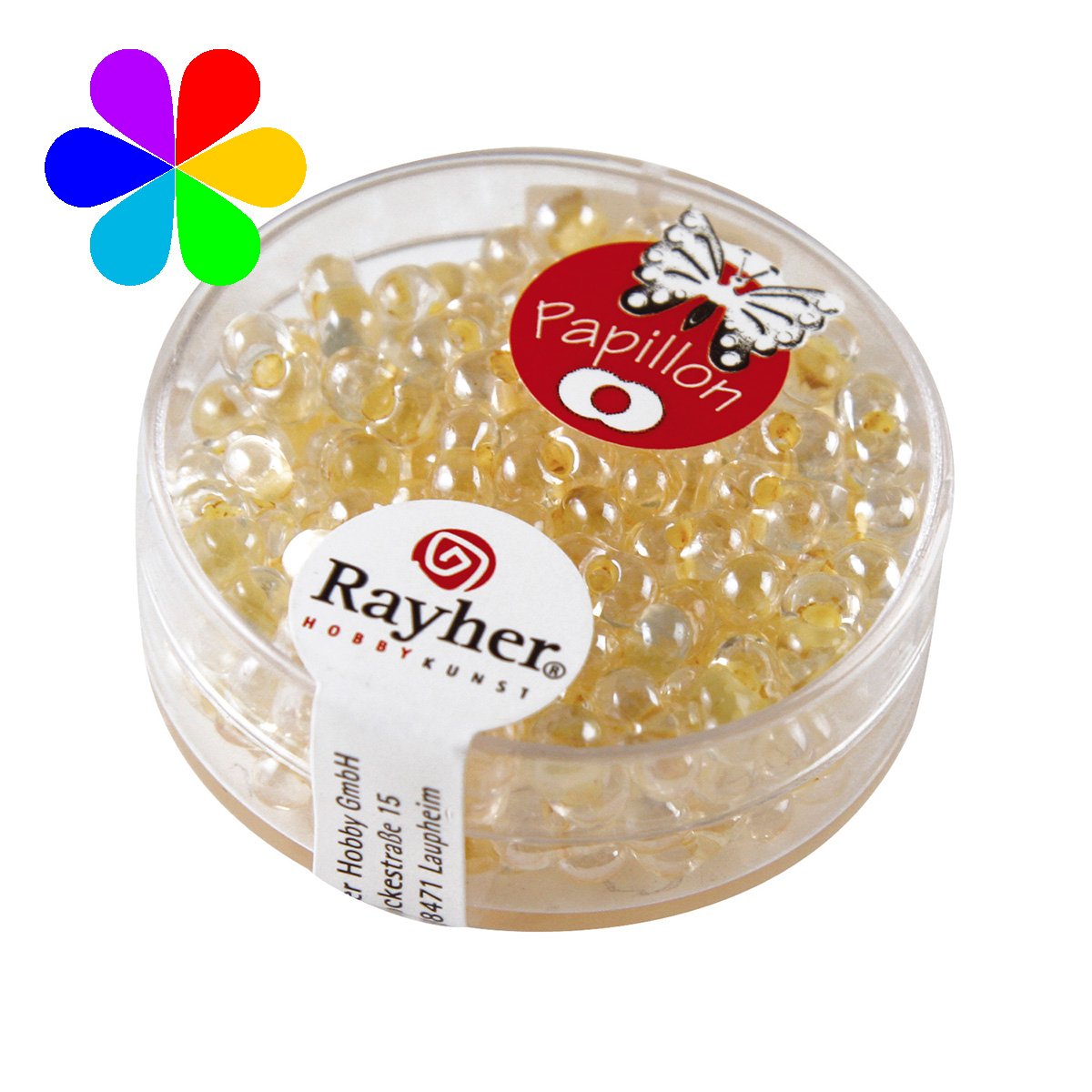 Perles rocailles papillon - jaune 3.2x6.5 mm