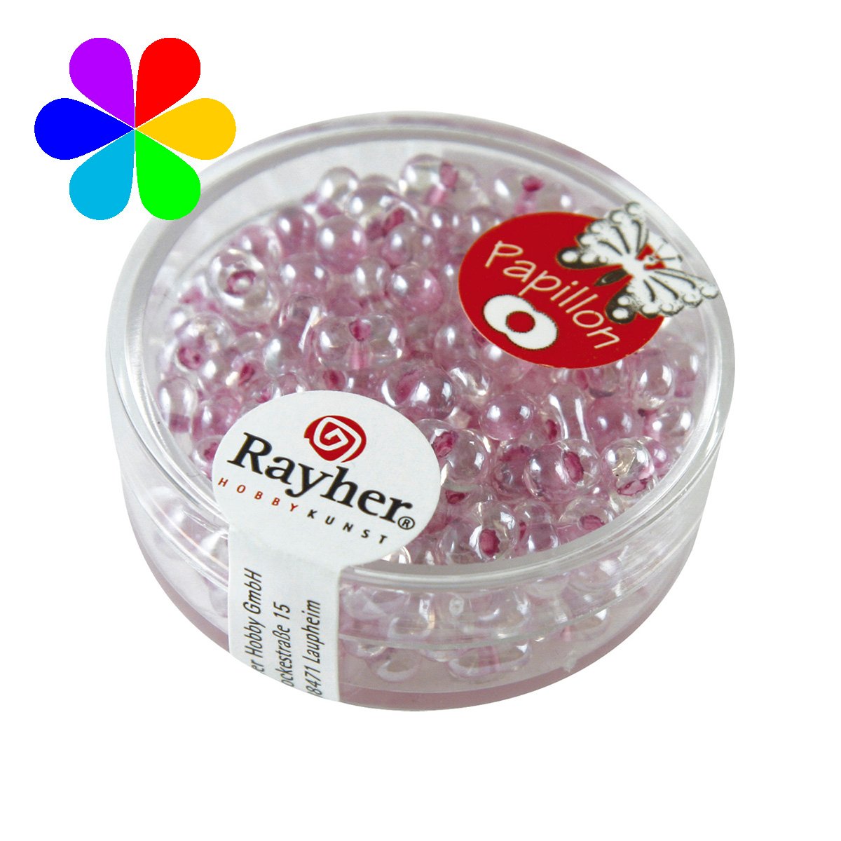 Perles rocailles papillon - lilas 3.2x6.5 mm