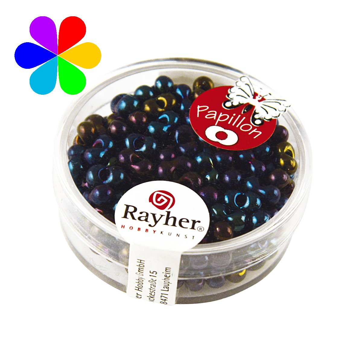 Perles rocailles papillon - saphir 3.2x6.5 mm