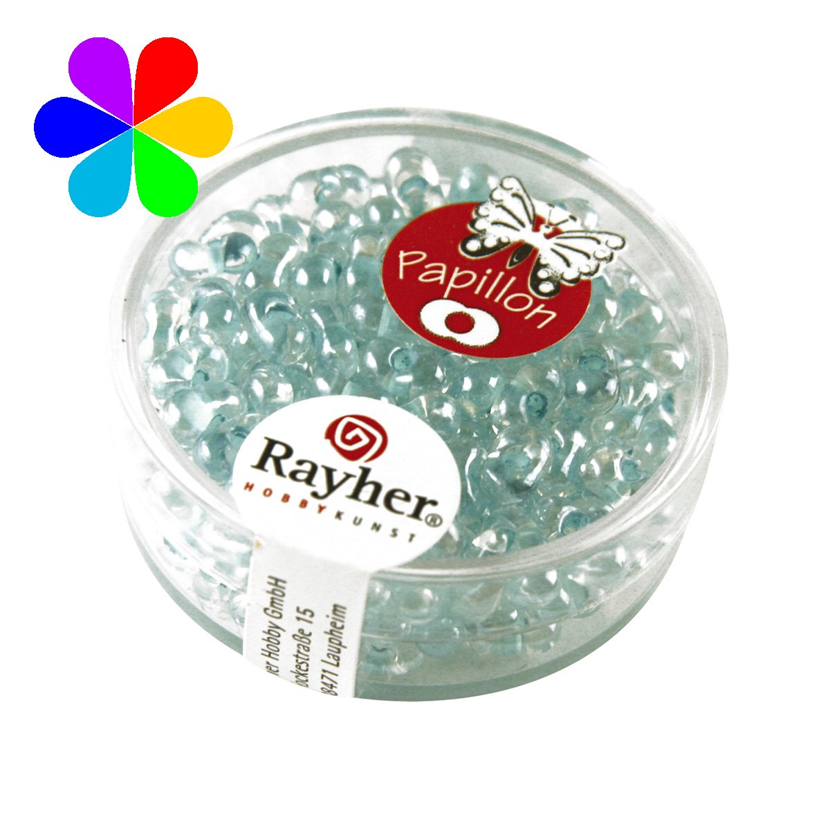 Perles rocailles papillon - vert menthe 3.2x6.5 mm