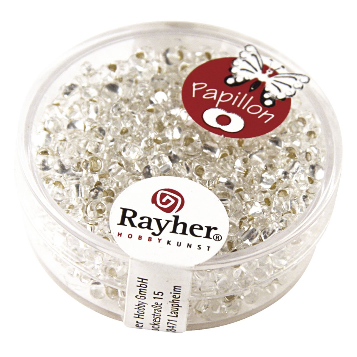 Perles papillon - argenté - 2 x 4 mm