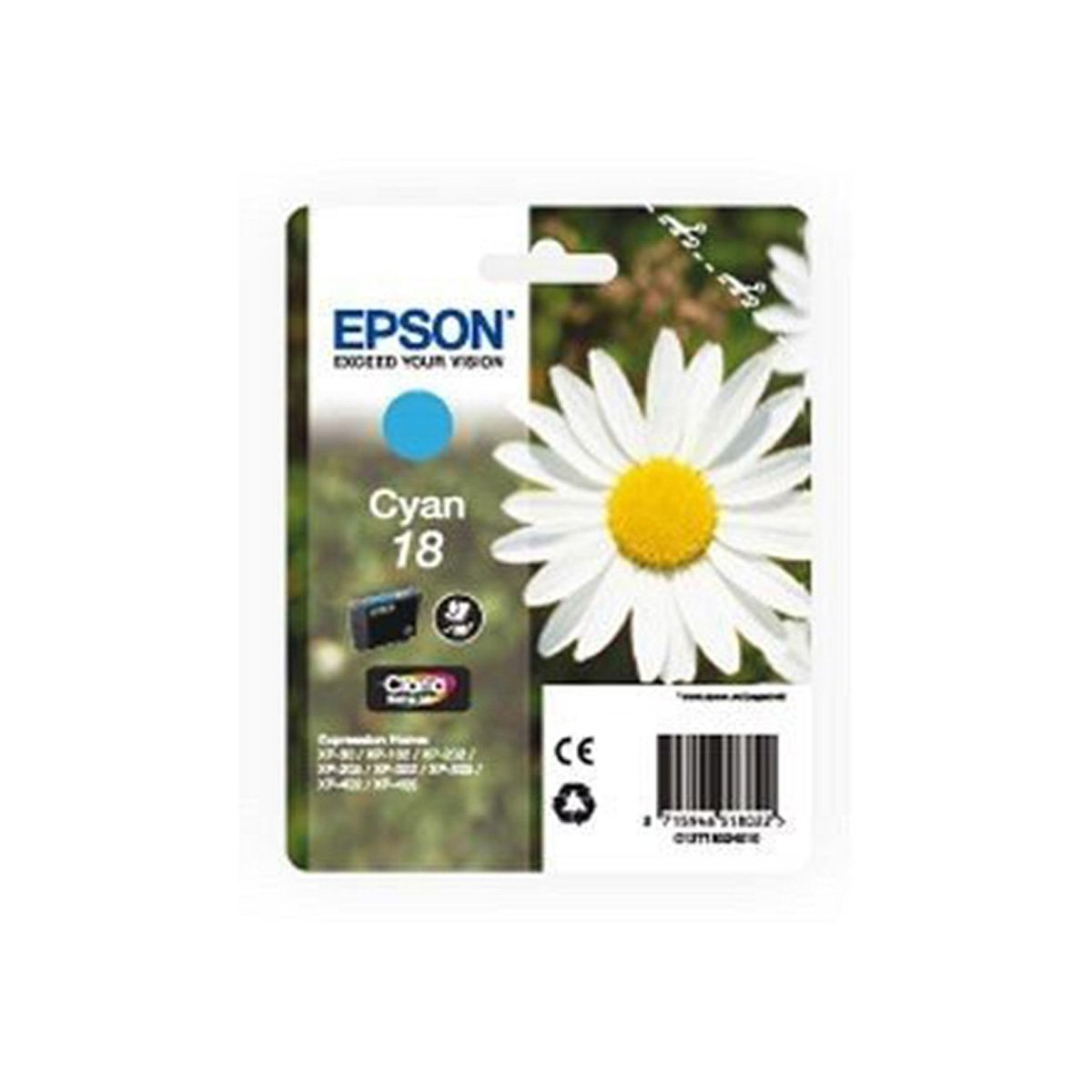 Cartouche imprimante Epson Série Pâquerette 18 - Cyan