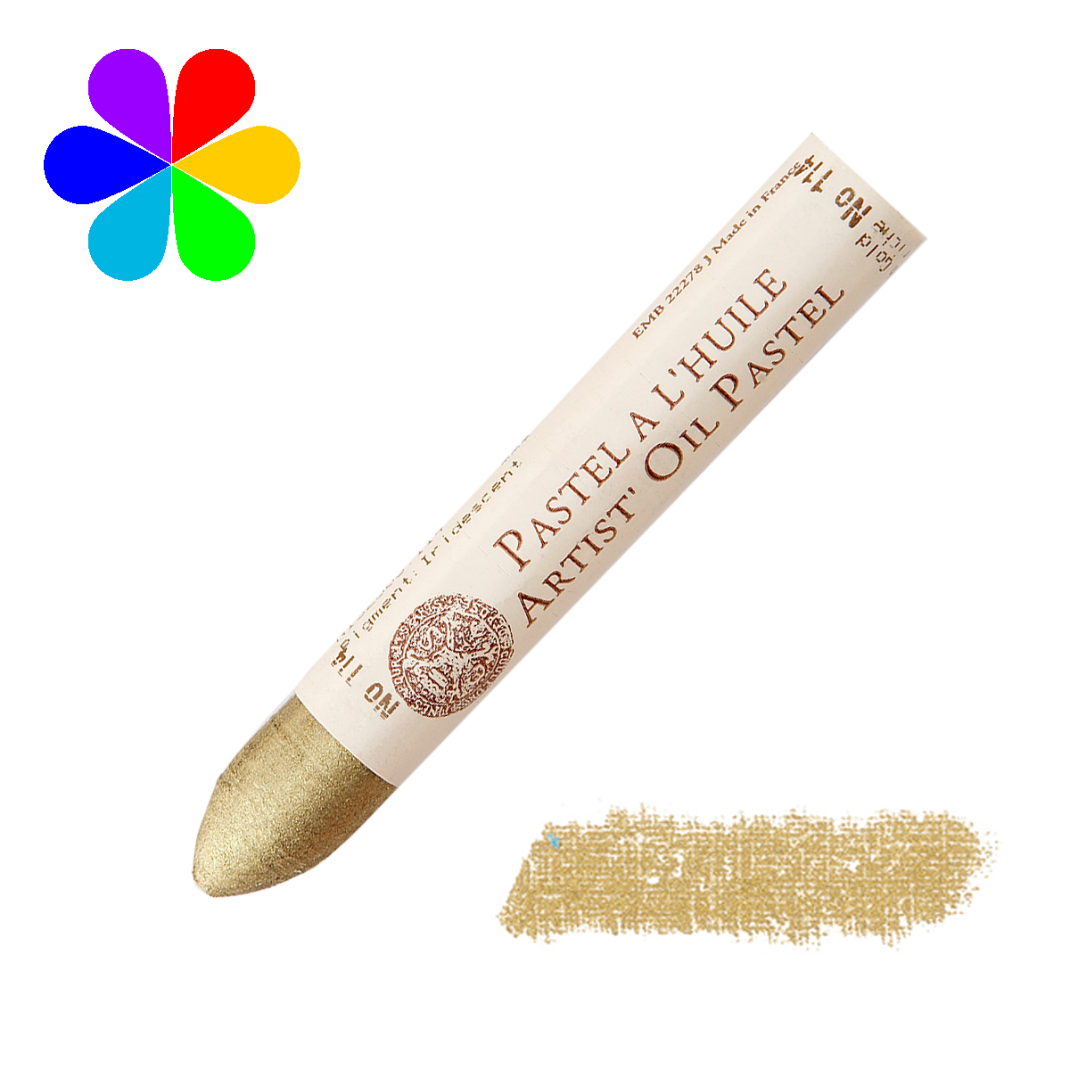 Pastel huile irisé or riche