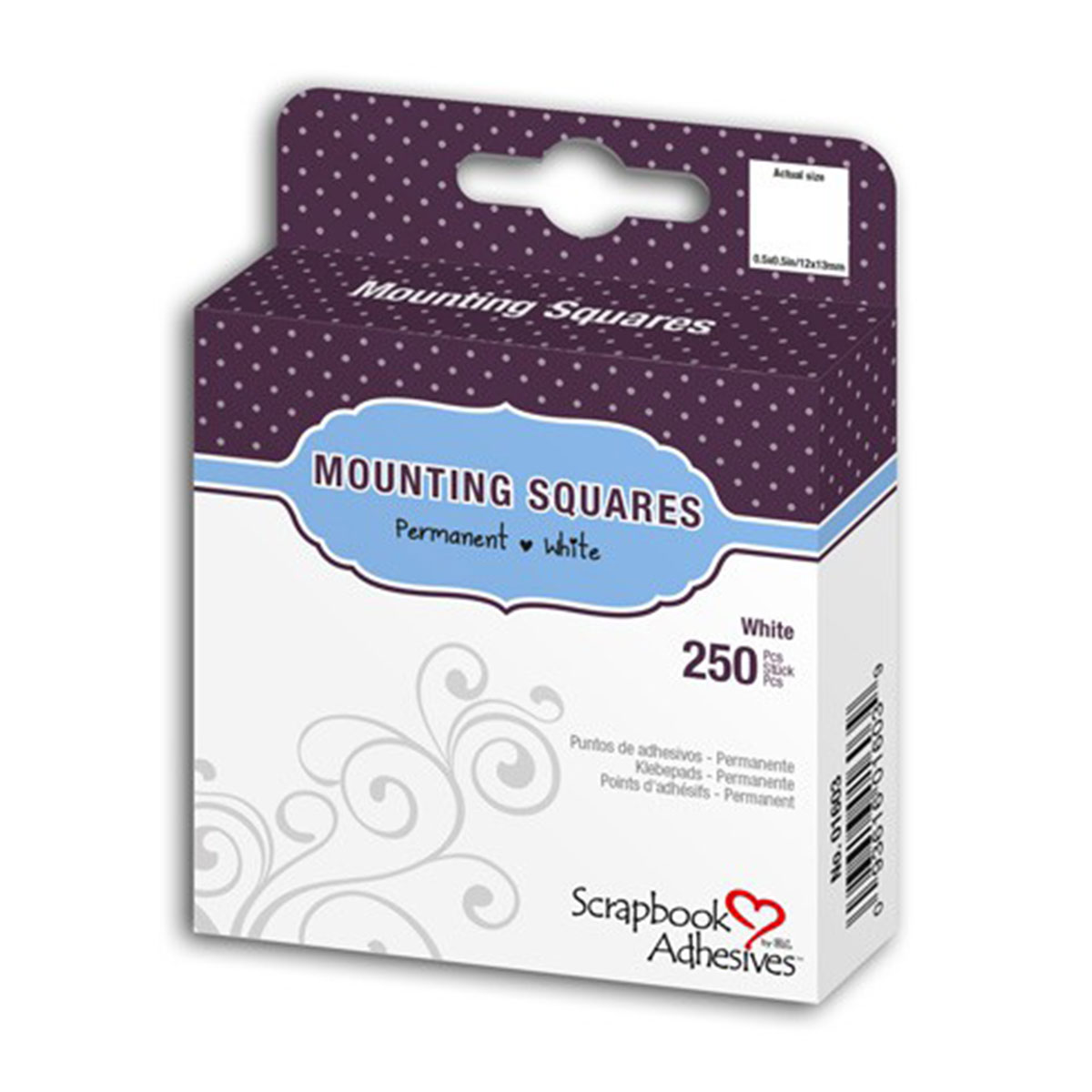 250 Pastilles adhésives double-face - Blanc colle permanente