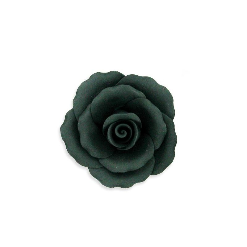Rose noire en pastillage - 9 cm - Gatodéco