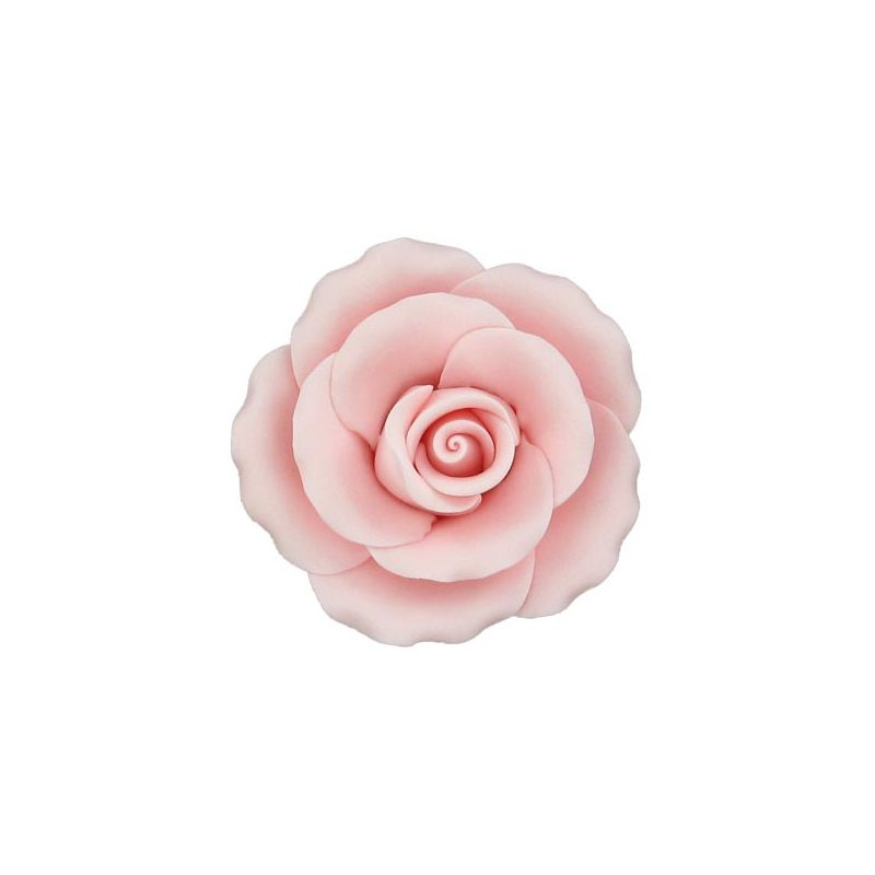 Rose rose en pastillage - 9 cm - Gatodéco