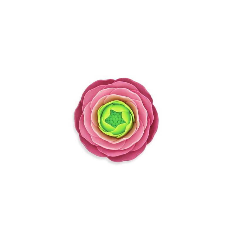 Renoncule rose en pastillage - 7,6 cm - Gatodéco